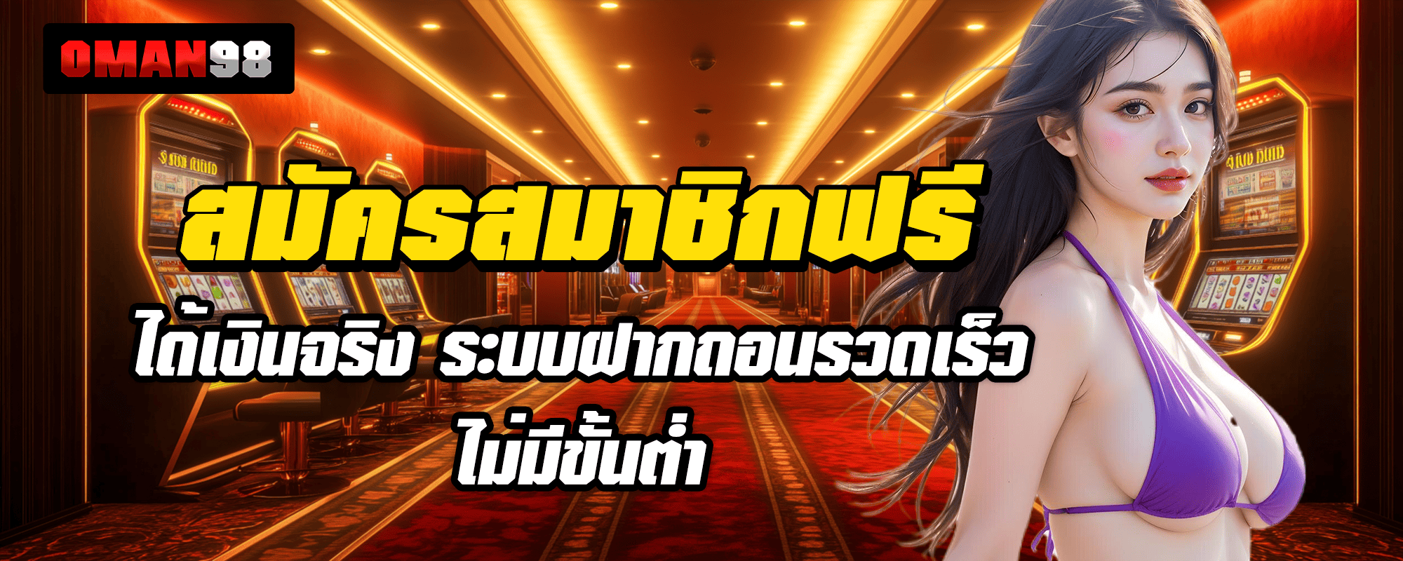 สมัครสมาชิกฟรี ได้เงินจริง ระบบฝากถอนรวดเร็ว ไม่มีขั้นต่ำ